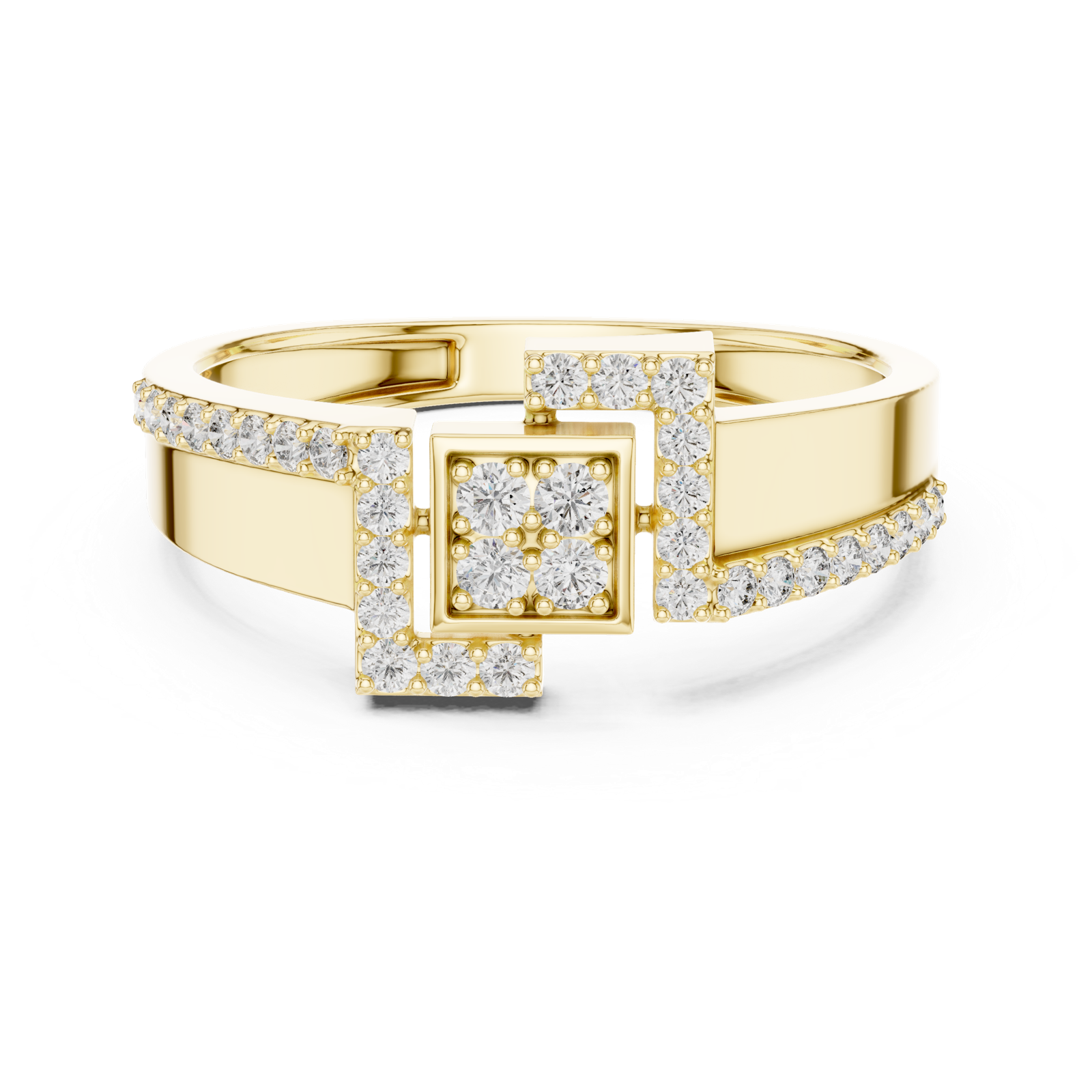 Gold Ring LR-01 (48), Yellow Gold, view 4