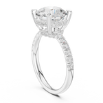 Gold Ring DDLR-259, Round center stone, White Gold, view 1