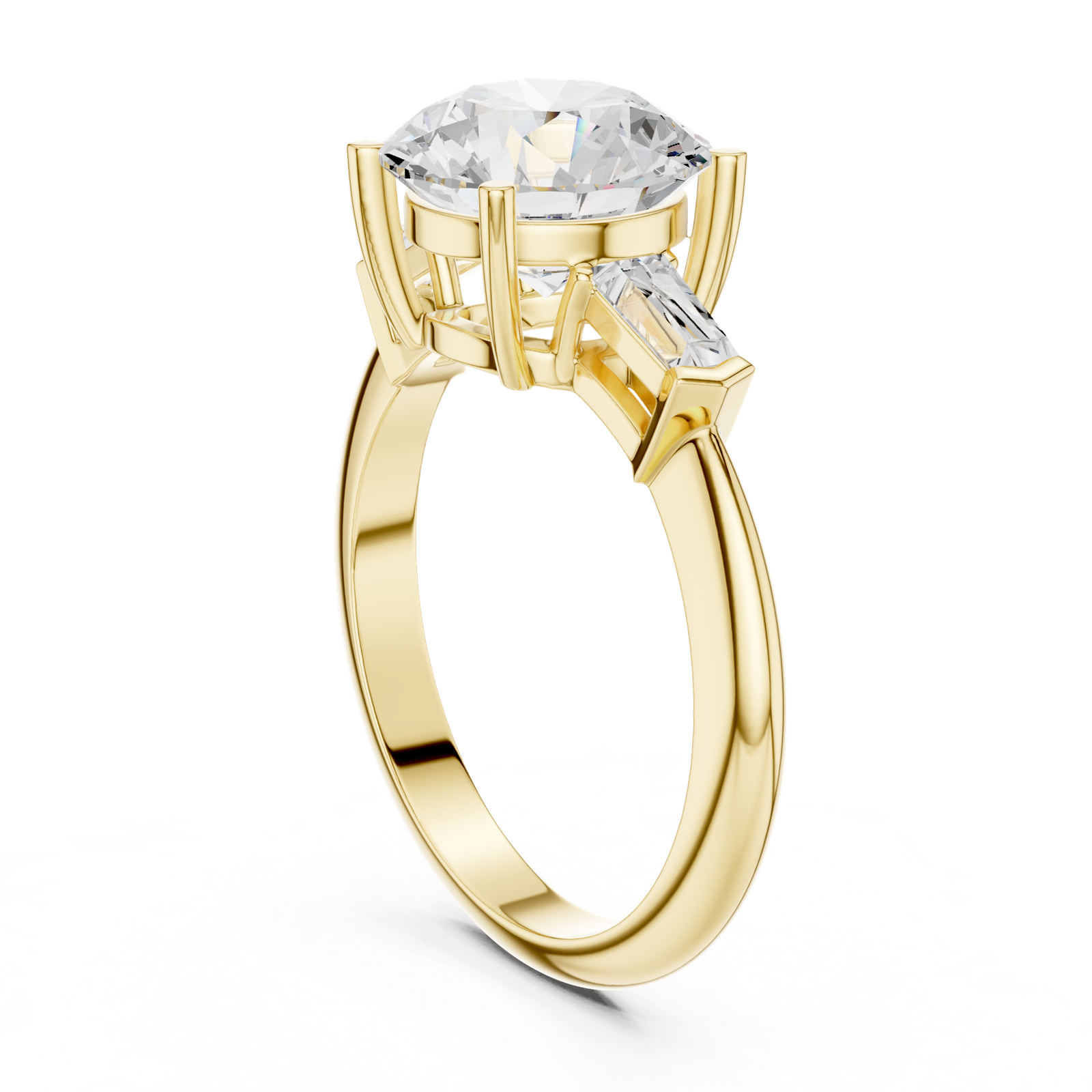 Gold Jewelry L35-67, Round center stone, Yellow Gold, view 1
