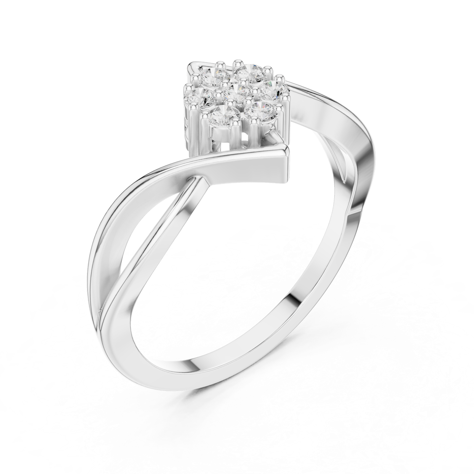 Gold Ring DDLR-826, White Gold, view 2