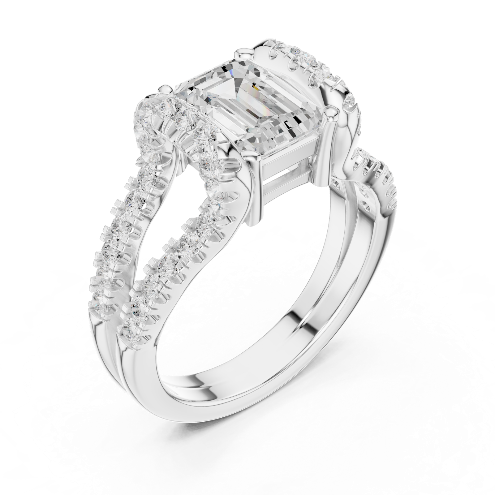Gold Ring DDLR-409, White Gold, view 2