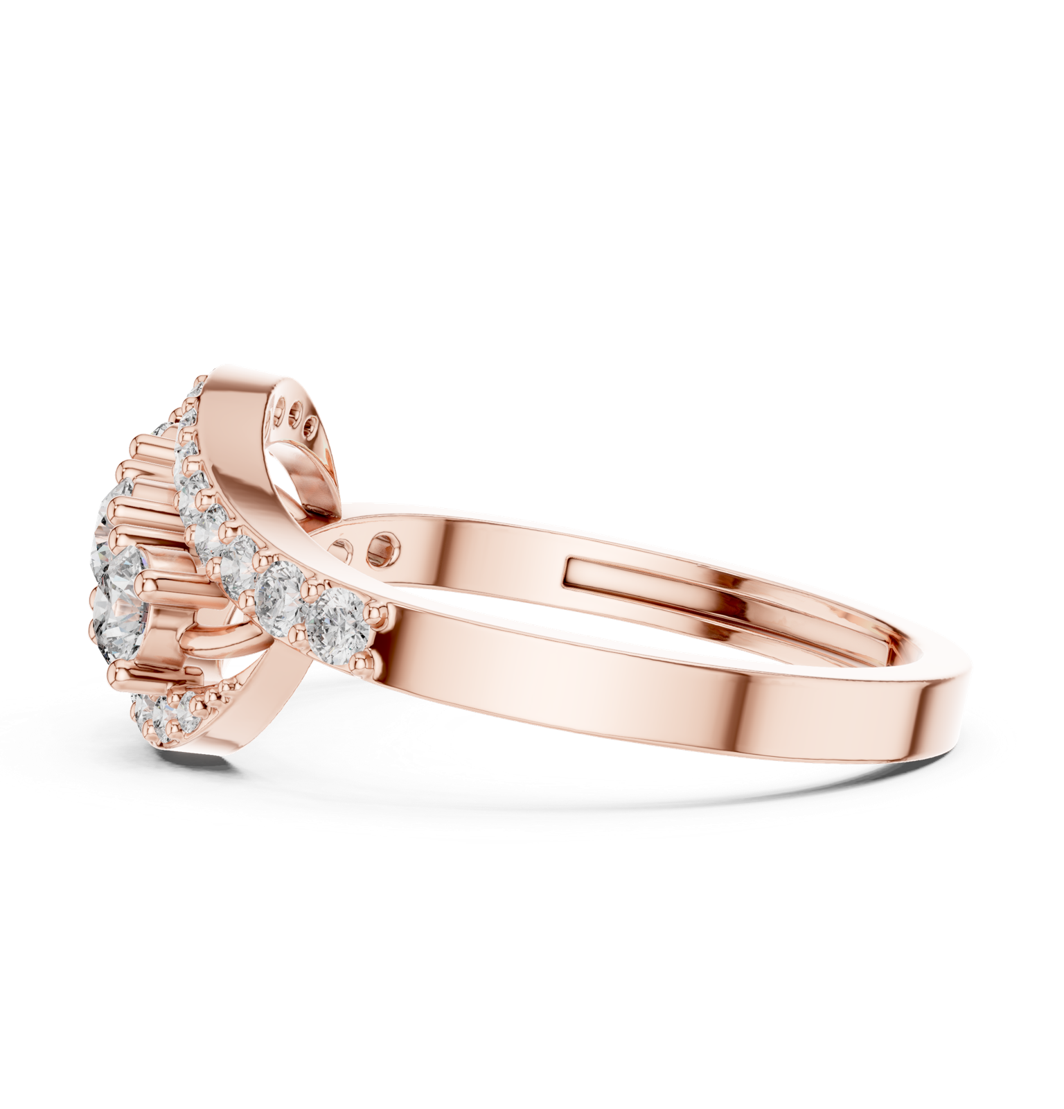 Gold Ring ALR-165, Rose Gold, view 3
