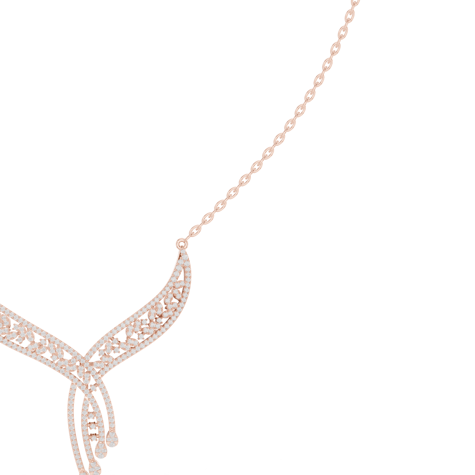 Gold Necklace SBWN (51), Rose Gold, view 3