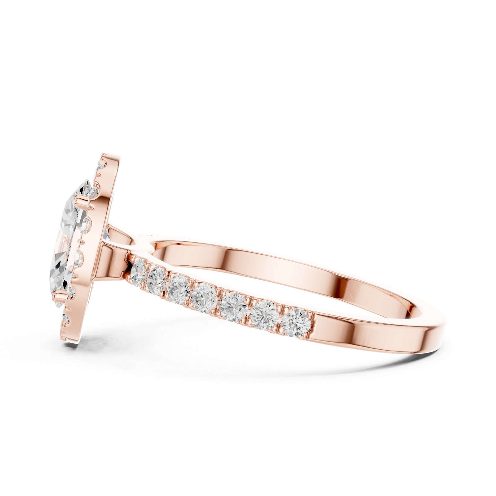 Gold Ring DDLR-1054, Rose Gold, view 3