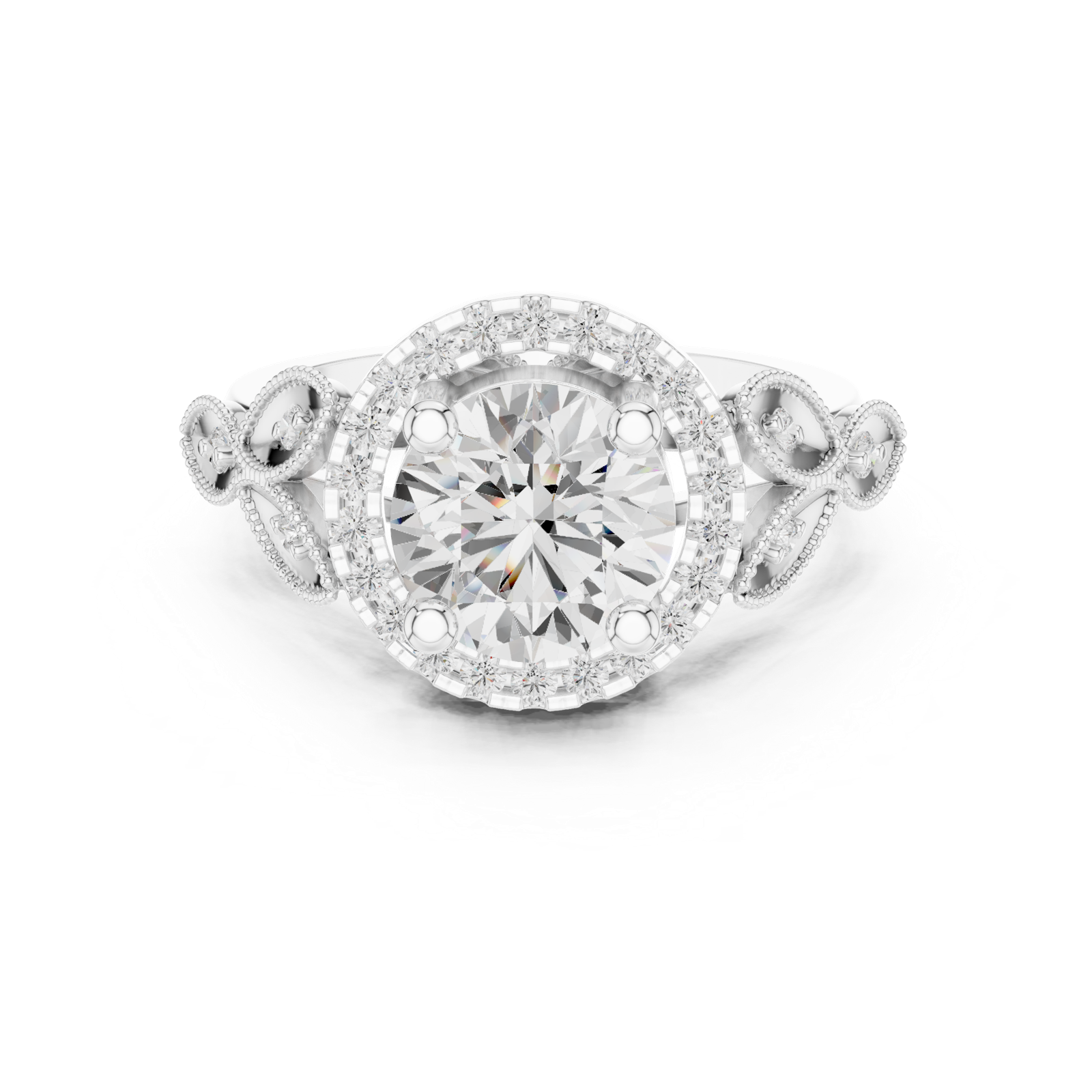 Gold Ring DDLR-408, White Gold, view 4
