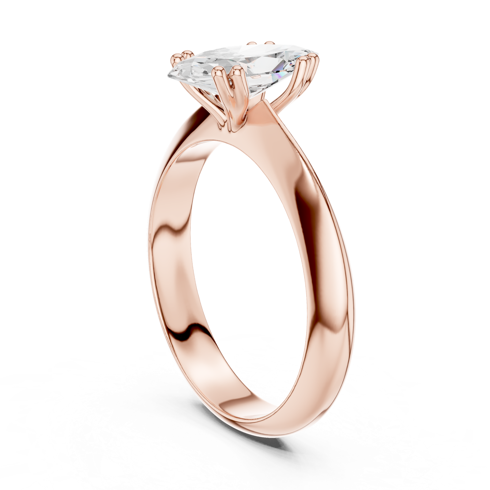 Gold Jewelry L36-8, Marquise center stone, Rose Gold, view 1