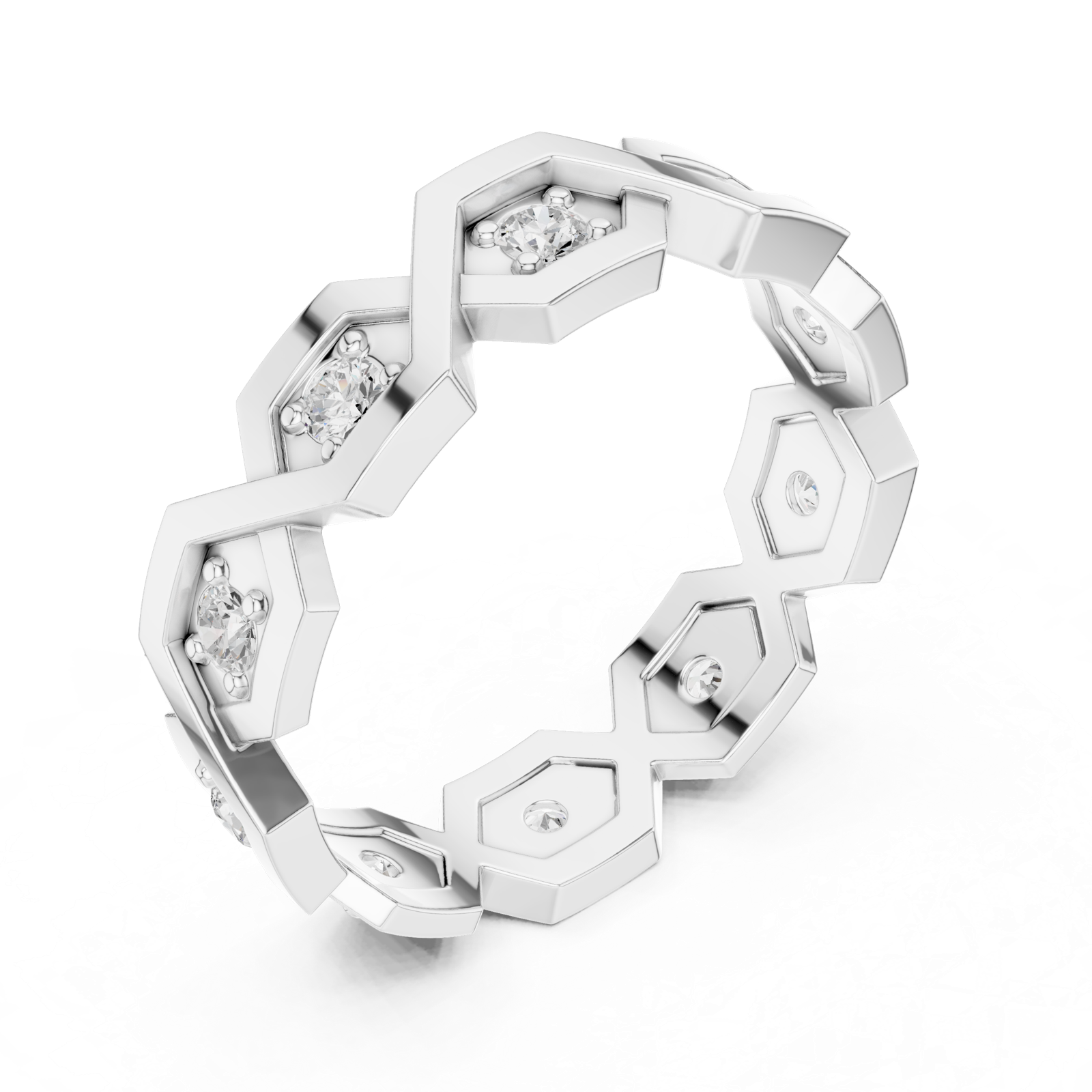 Gold Ring L22-R6, White Gold, view 2