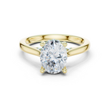 Gold Ring DDLR-163, Oval center stone, Yellow Gold