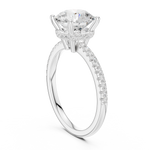 Gold Ring DDLR-177, Round center stone, White Gold, view 1