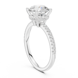 Gold Ring DDLR-177, Round center stone, White Gold, view 1
