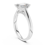 Gold Jewelry, Emerald center stone, White Gold, view 1