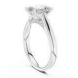 Gold Jewelry, Emerald center stone, White Gold, view 1