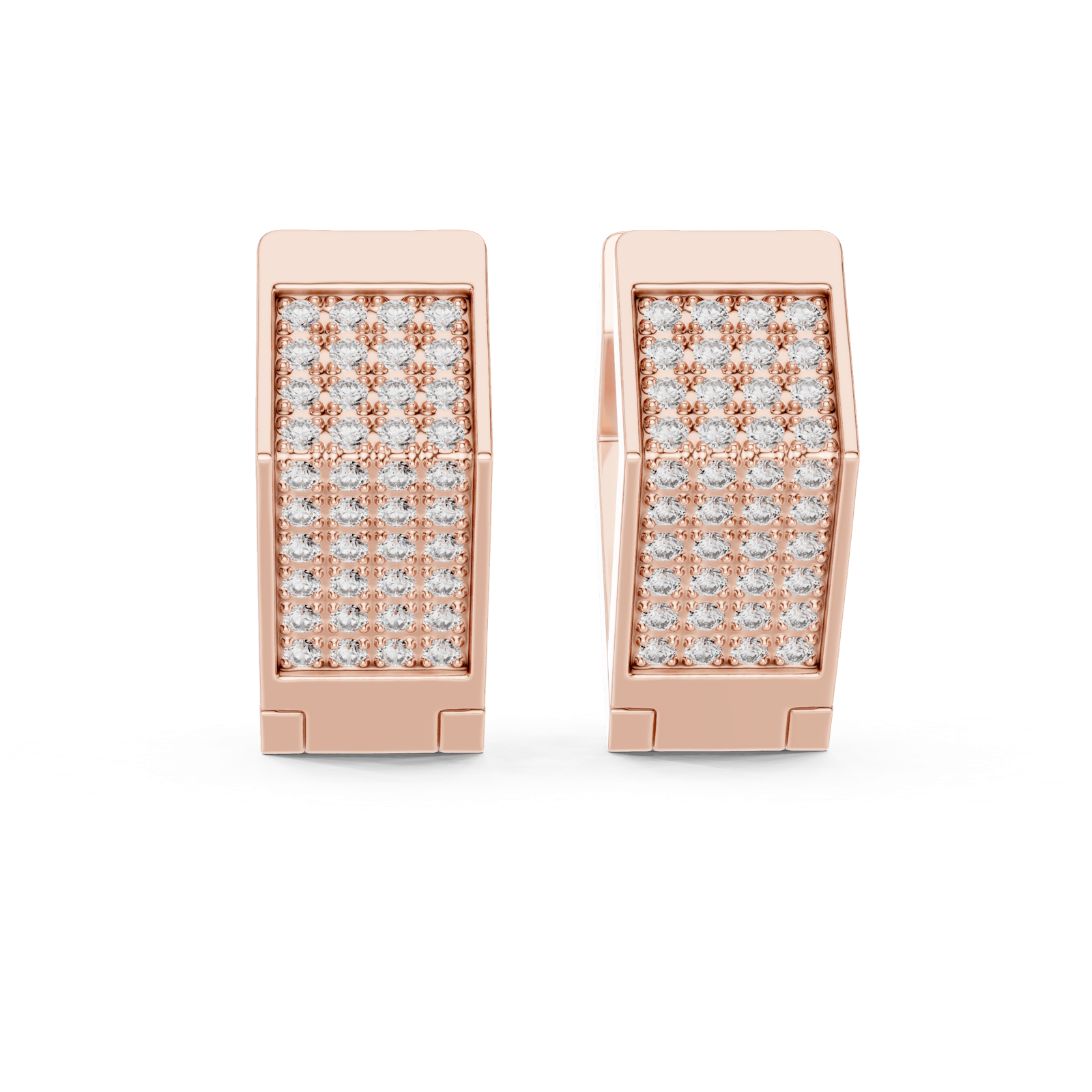 Gold Earrings L03-5, Rose Gold, view 4