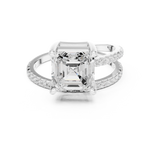Gold Jewelry, Asscher center stone, White Gold, view 4