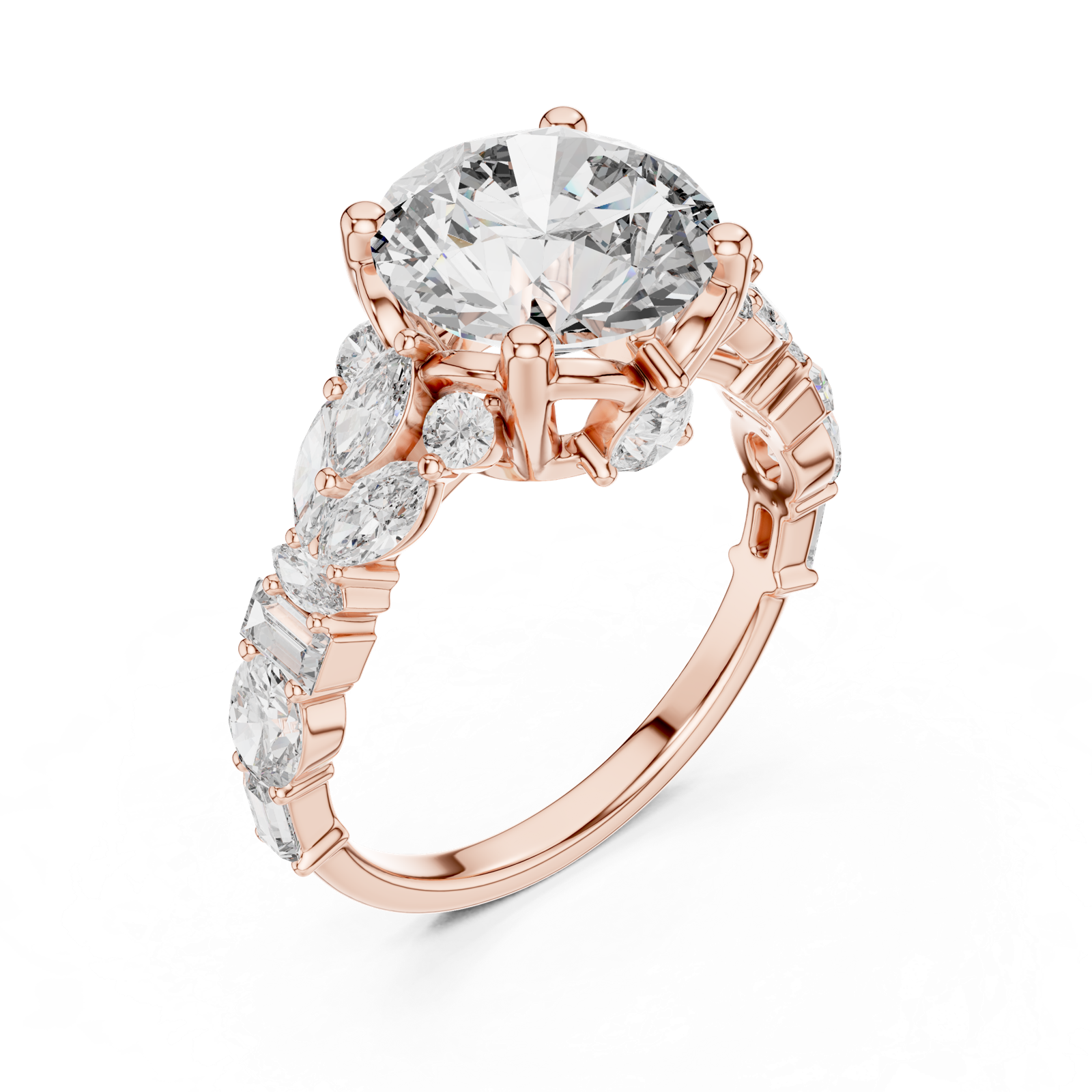 Gold Ring DDLR-058, Rose Gold, view 2