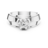 Gold Men's Ring GGR-0024, White Gold, view 4