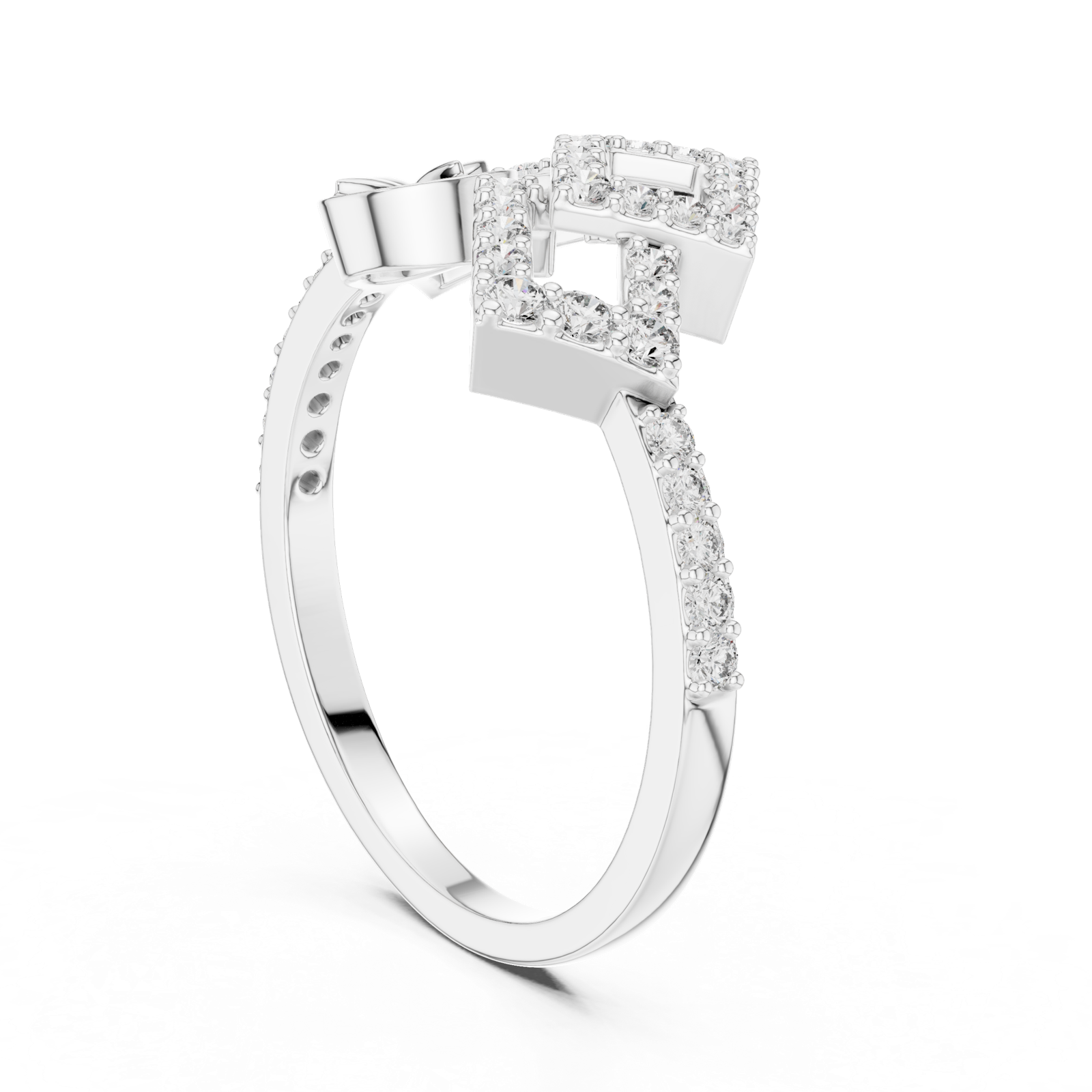 Gold Ring LR-01 (58), White Gold