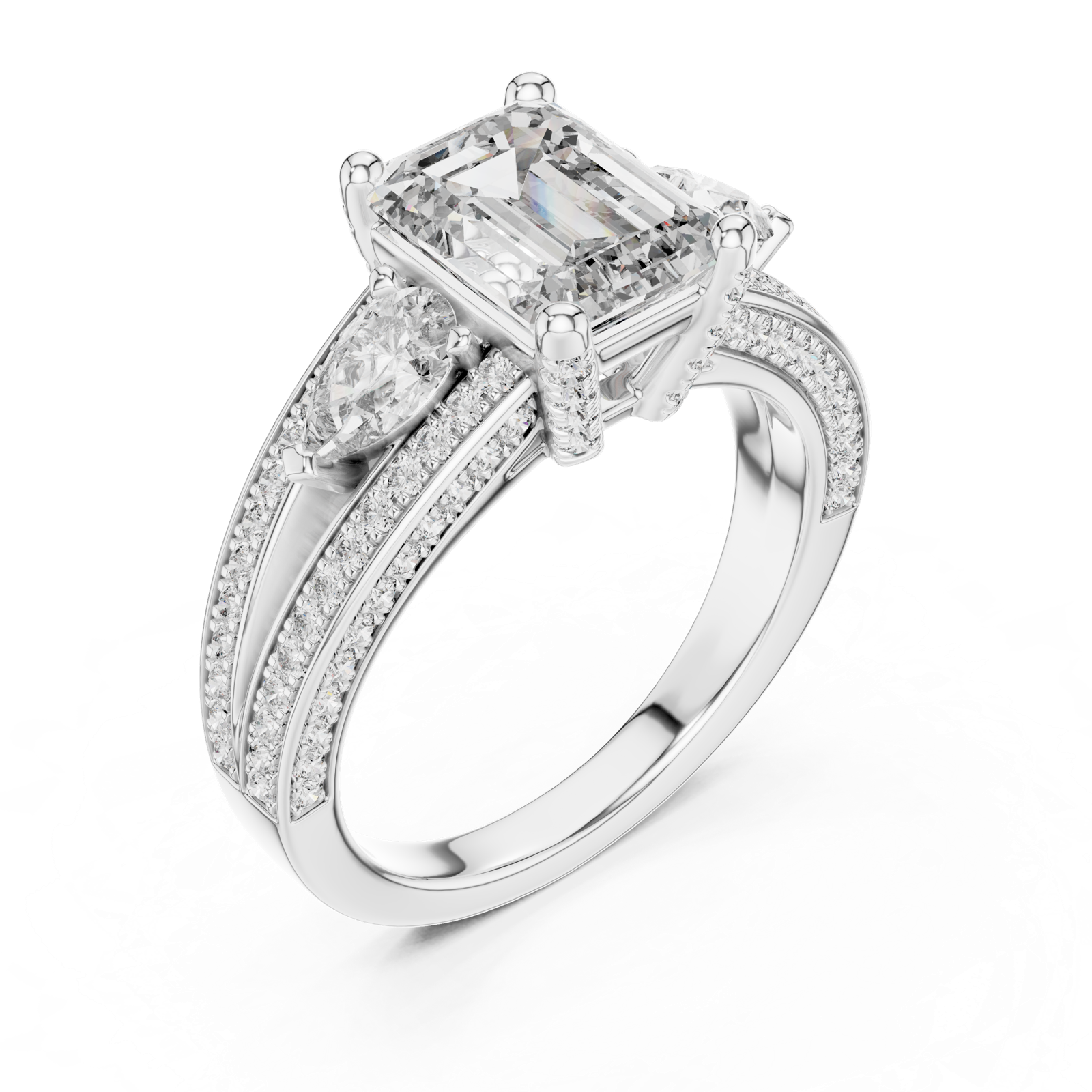 Gold Ring DDLR-046, White Gold, view 2