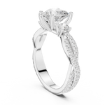 Gold Ring DDLR-281, Heart center stone, White Gold, view 1