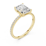 Gold Jewelry L36-16, Radiant center stone, Yellow Gold, view 2