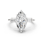 Gold Jewelry L35-67, Marquise center stone, White Gold