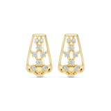 14K Solid Gold Lab Diamond Cluster Earrings, Yellow Gold