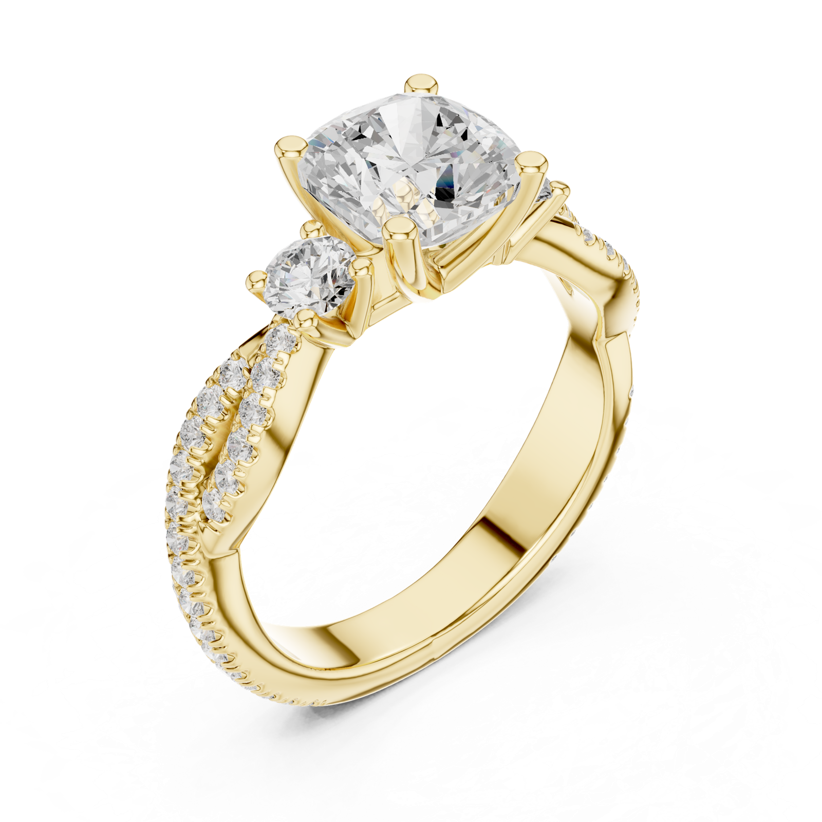Gold Ring DDLR-1033, Yellow Gold, view 2