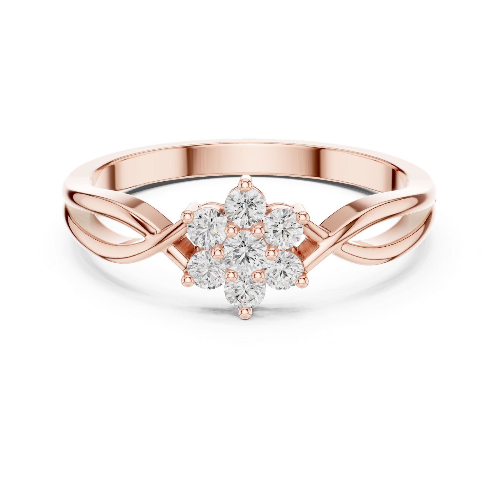 Gold Ring HLR-72, Rose Gold, view 4