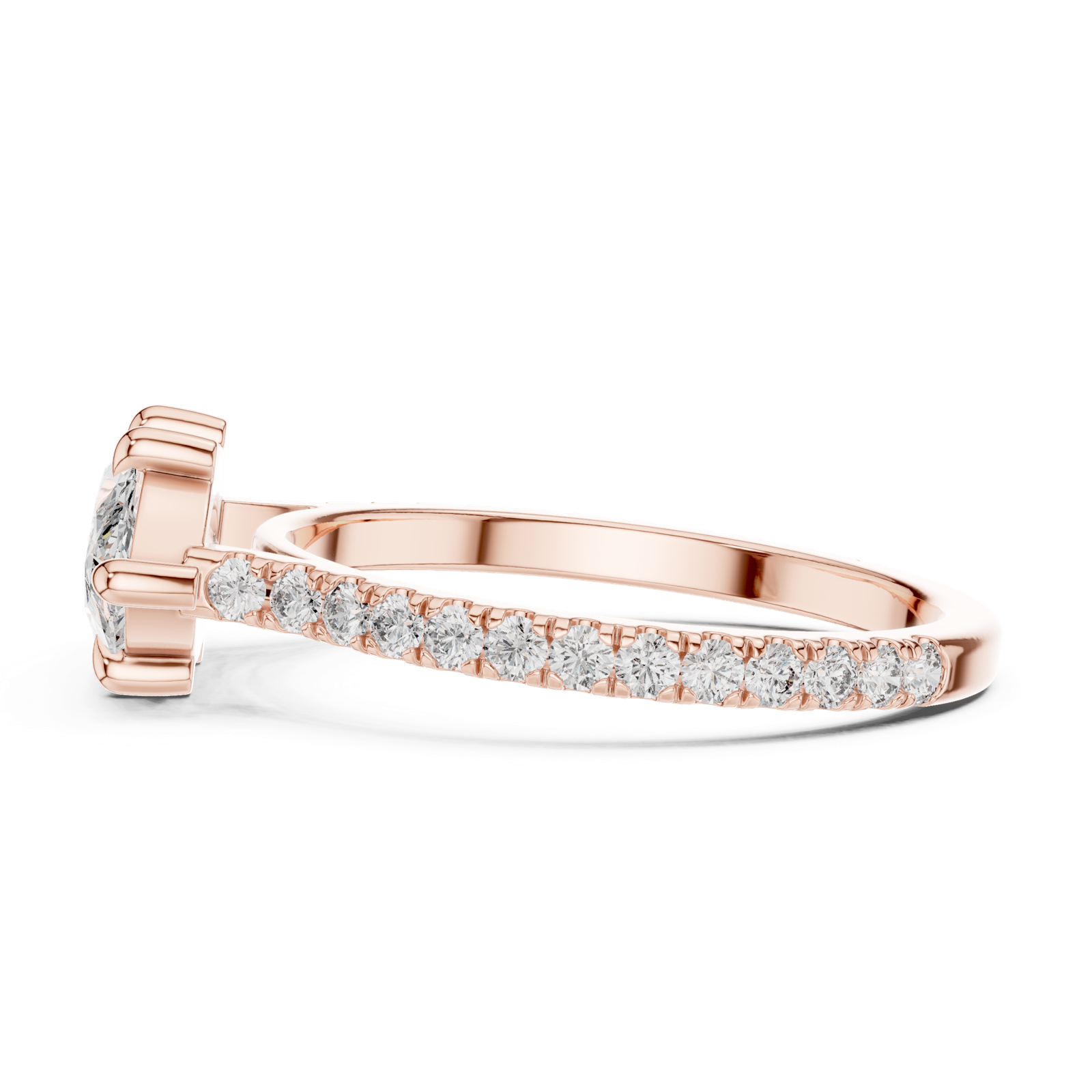 Gold Ring DDLR-201, Rose Gold, view 3