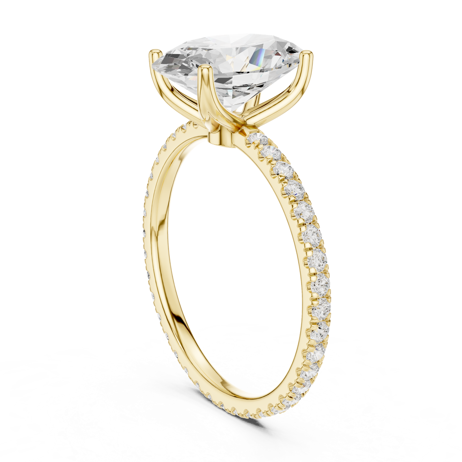 Gold Jewelry L36-16, Oval center stone, Yellow Gold, view 1