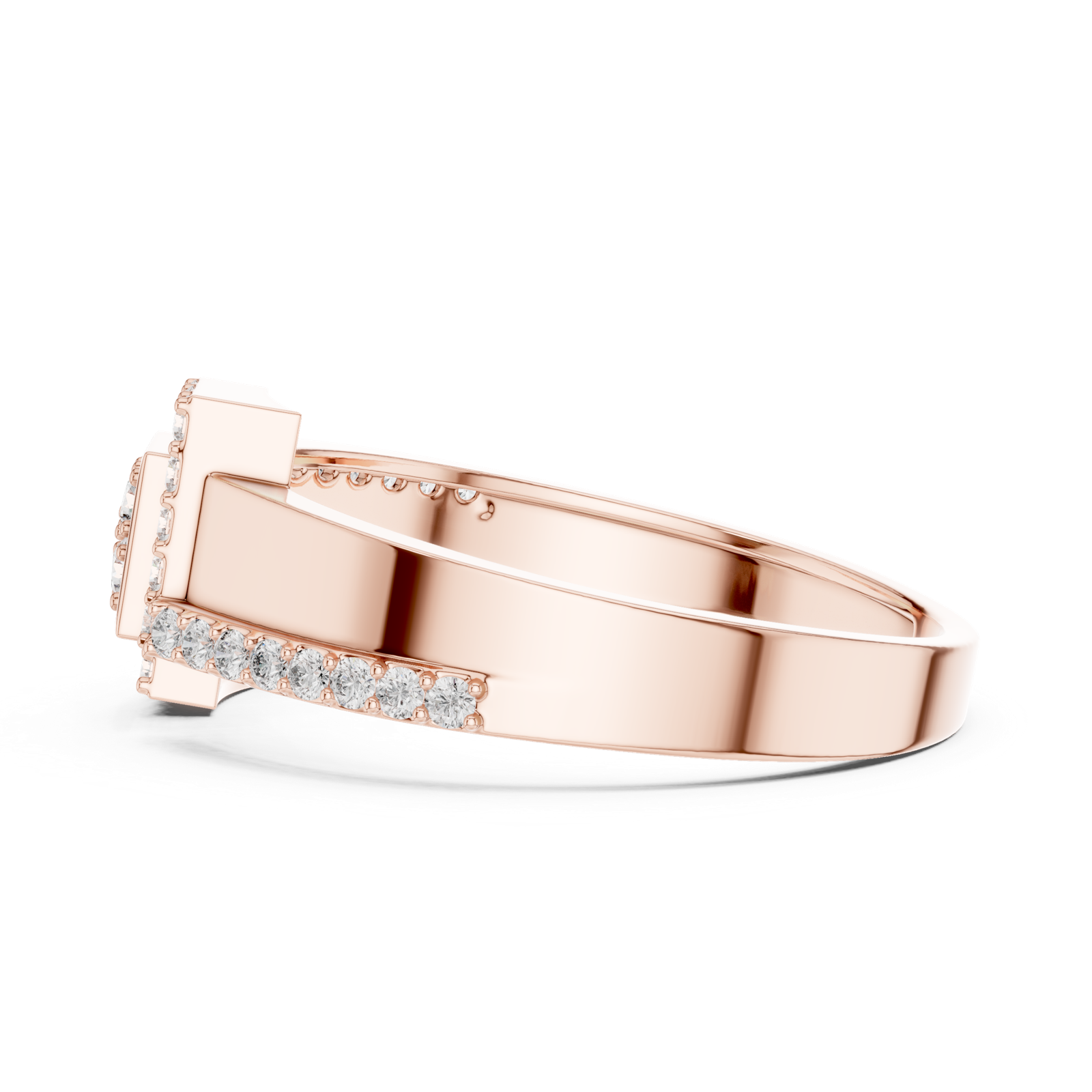 Gold Ring LR-01 (48), Rose Gold, view 3
