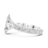 Gold Jewelry L35-63, Marquise center stone, White Gold, view 3