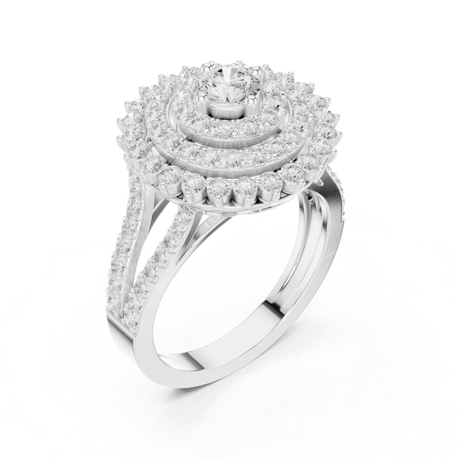 Gold Ring DDLR-761, White Gold, view 2