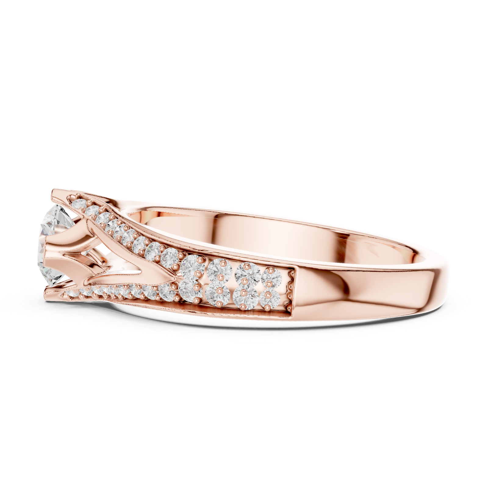 Gold Ring LR-0305, Rose Gold, view 3