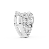 14K Solid Gold Lab Diamond Heart Pendant Necklace, White Gold, view 3