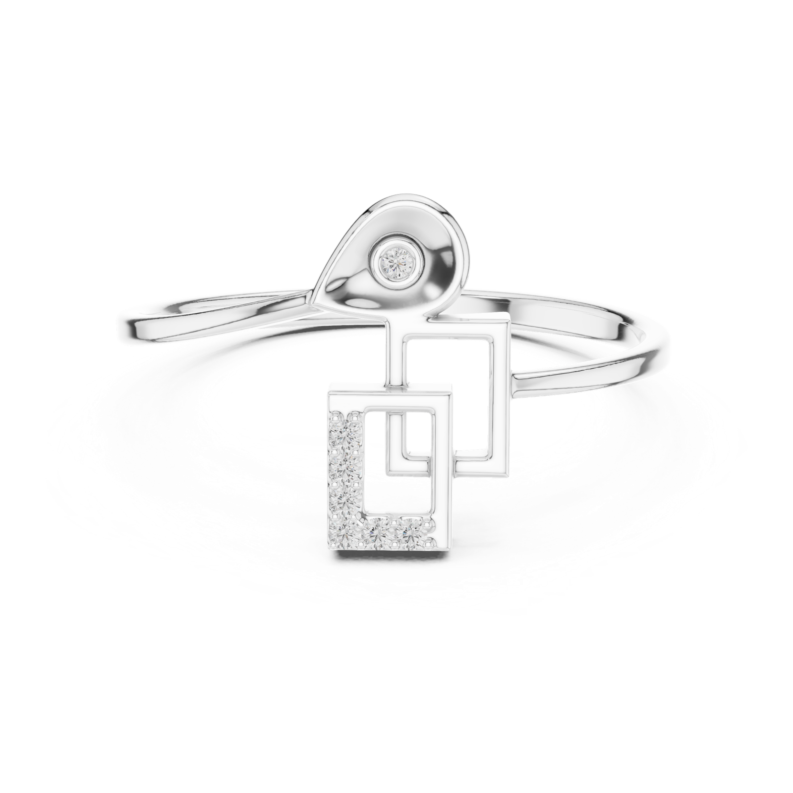 Gold Ring 1 (156), White Gold, view 4