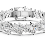 14K Solid Gold Lab Diamond Bracelet, White Gold, view 4