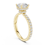 Gold Ring DDLR-165, Round center stone, Yellow Gold, view 1