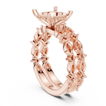 Gold Ring DDLR-301, Round center stone, Rose Gold, view 1