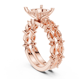 Gold Ring DDLR-301, Round center stone, Rose Gold, view 1