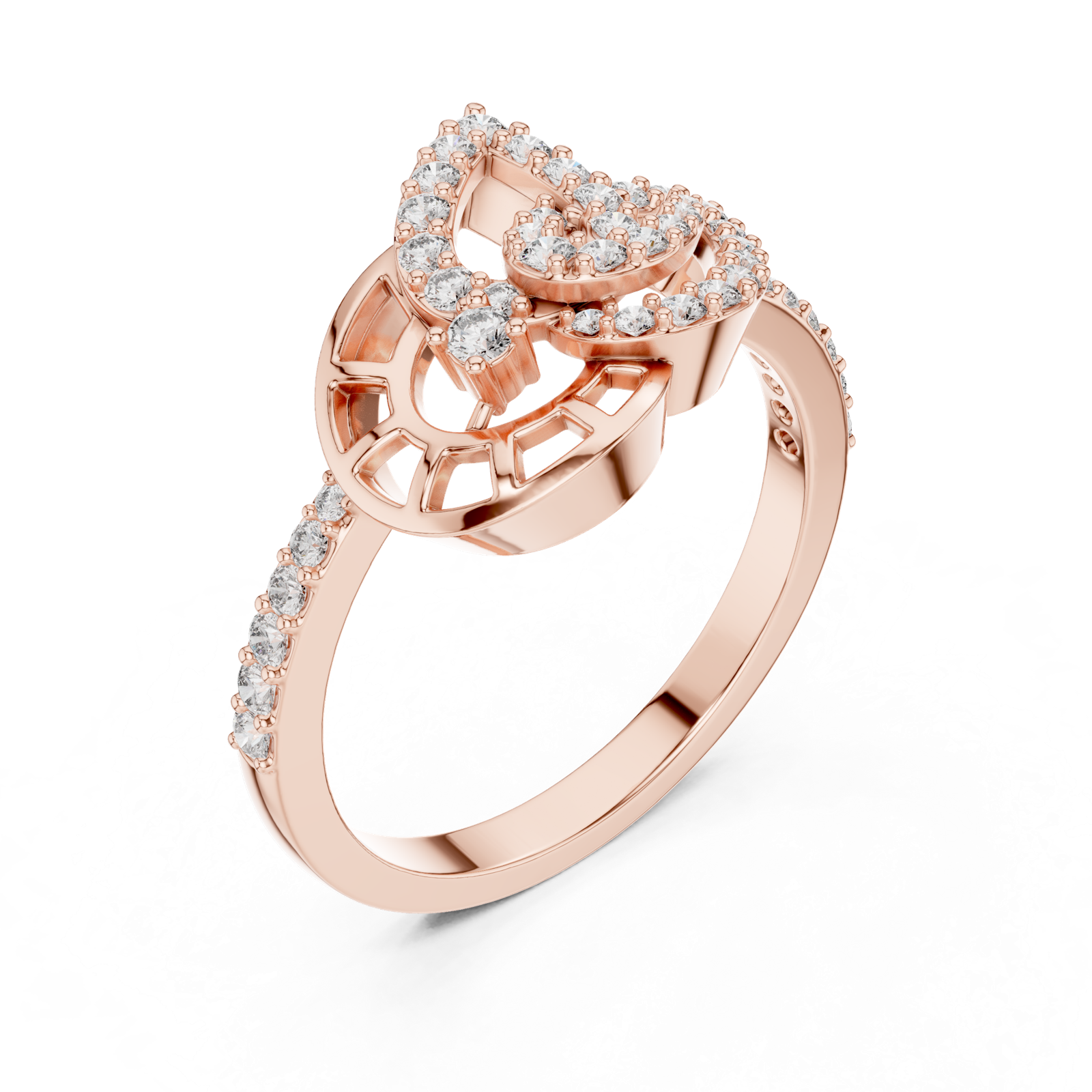 Gold Ring LR-01 (74), Rose Gold, view 2