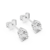 14K Solid Gold Lab Diamond Stud Earrings, White Gold, view 2