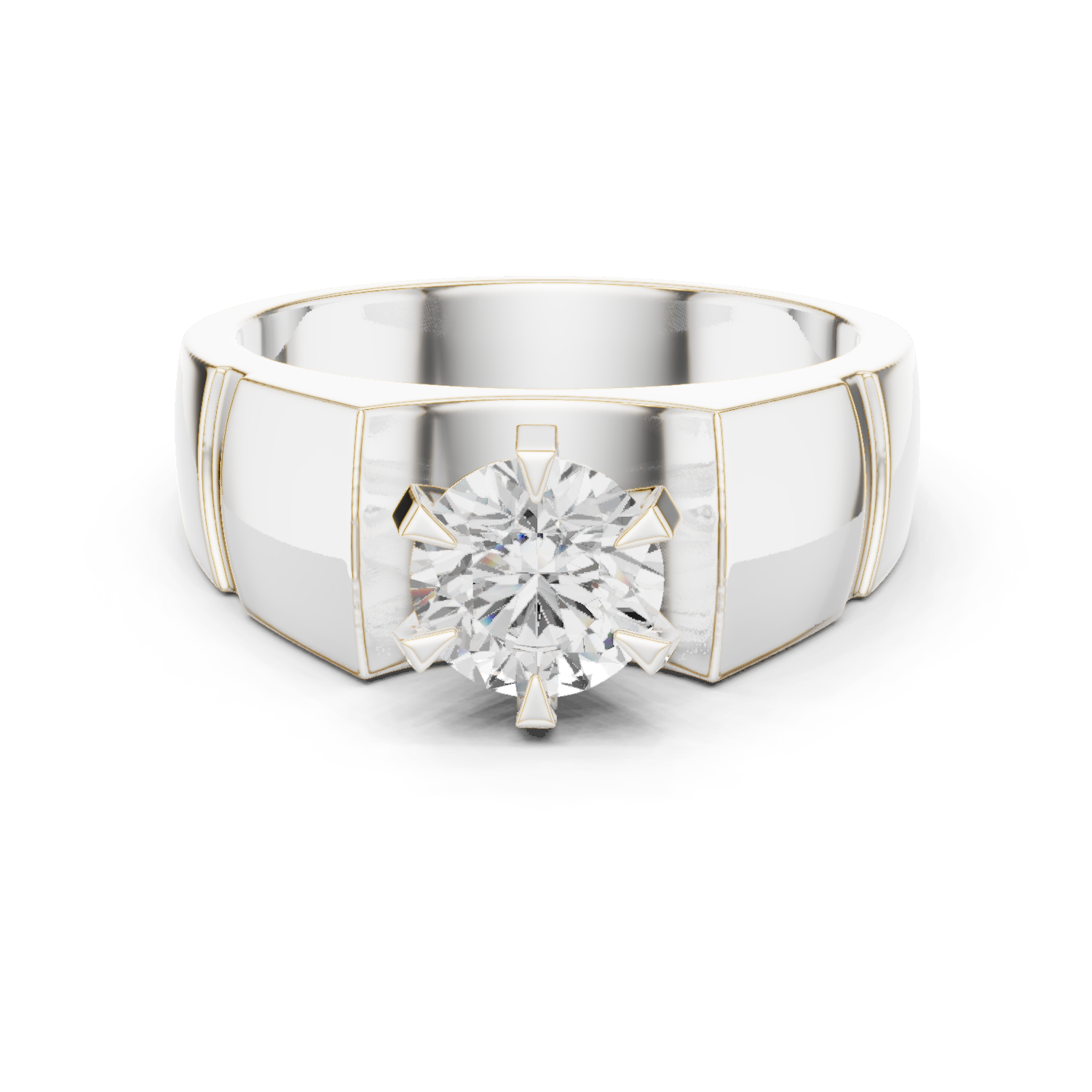 Gold Men's Ring GGR-0027, White Gold