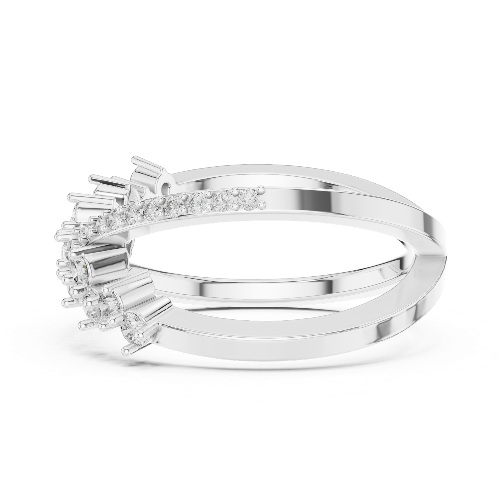 Gold Ring 12-10020@L, White Gold, view 3