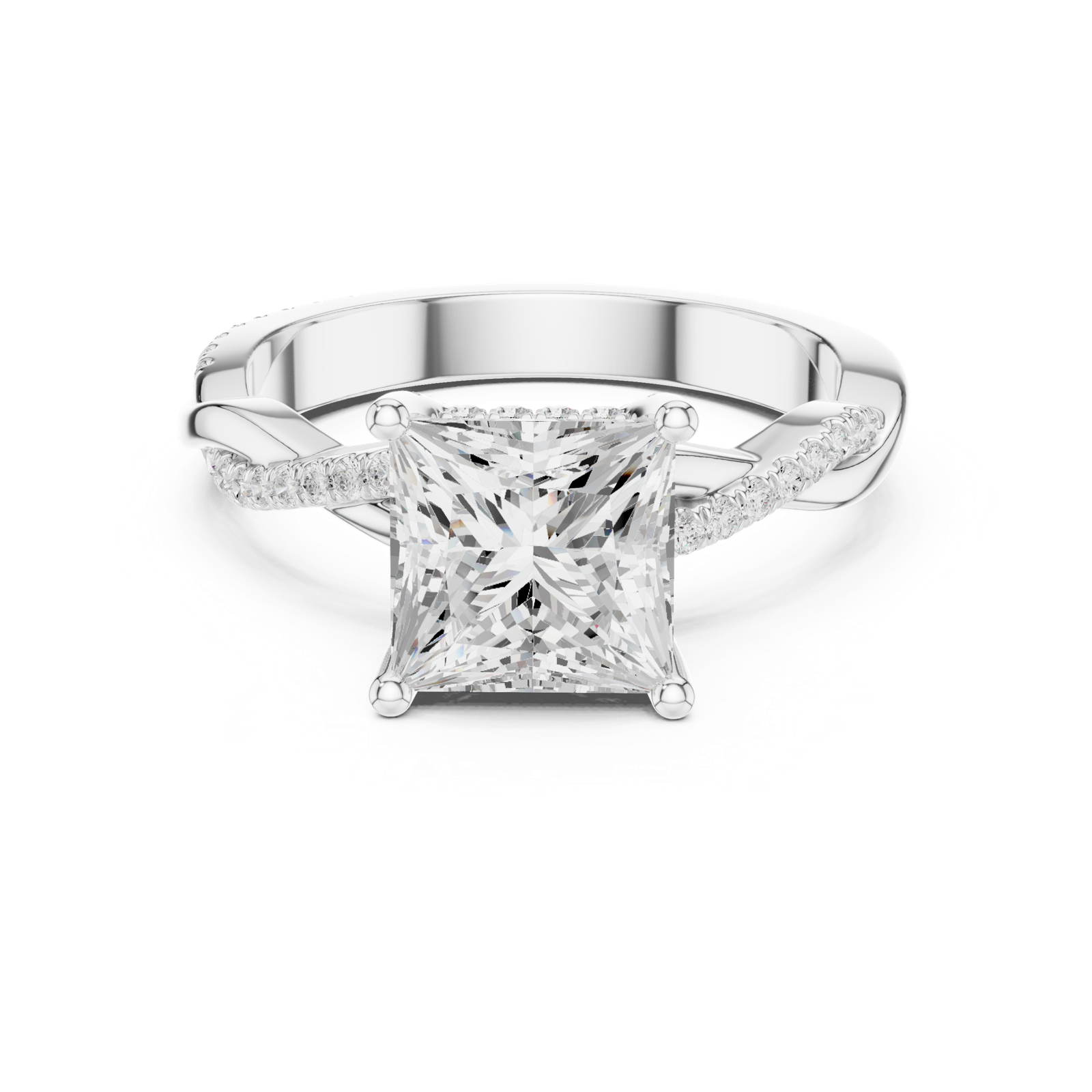Gold Ring DDLR-883, White Gold, view 4