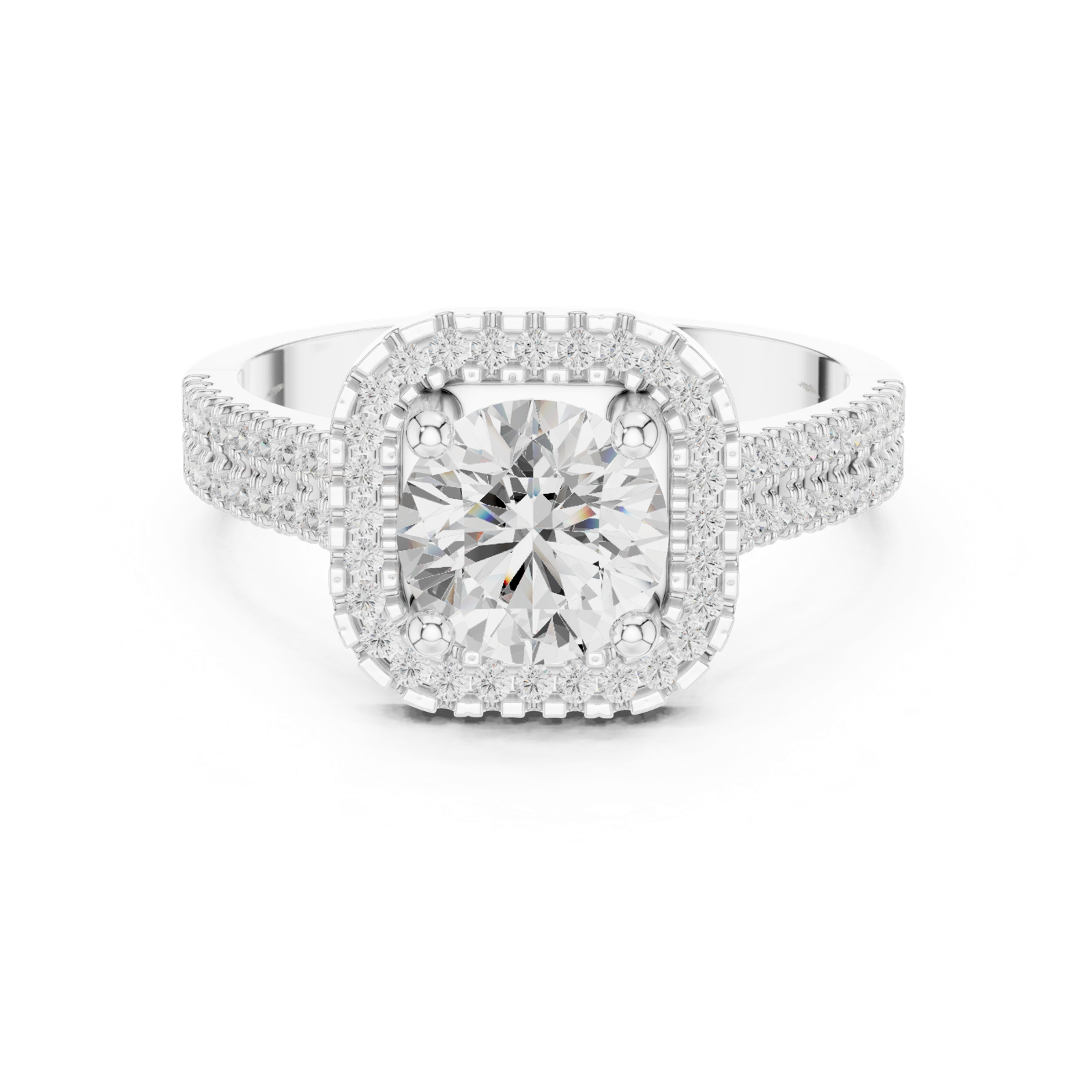 Gold Ring DDLR-329, White Gold, view 4