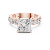 Gold Jewelry L35-63, Princess center stone, Rose Gold, view 4