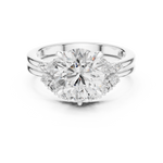 Gold Ring DDLR-440, Round center stone, White Gold, view 4