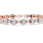 14K Solid Gold Lab Diamond Bracelet, Rose Gold, view 3