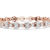 14K Solid Gold Lab Diamond Bracelet, Rose Gold, view 3